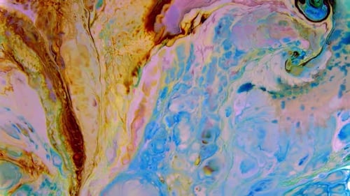 Abstract Fluid Art with Swirling Colors