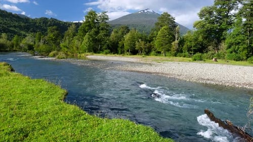 Blue clear river