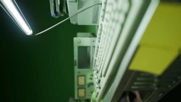 Vertical of Old Computers From the 80s in an Abandoned Computing Center ...