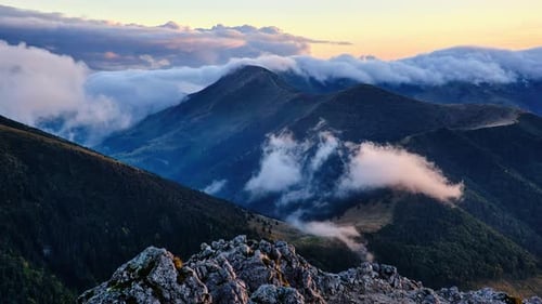 Majestic Mountain Range Landscape at Sunrise