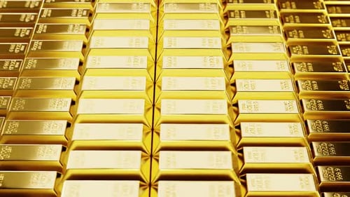 Stack Of Gold Bullion Bars 03 HD