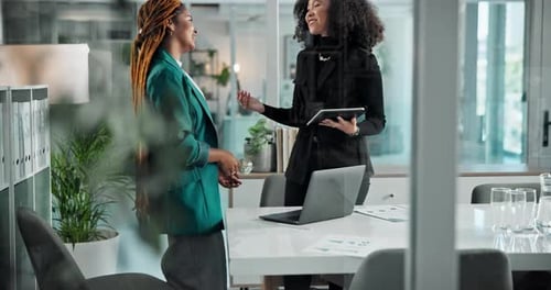 Two Young Women Collaborating in a Modern Office