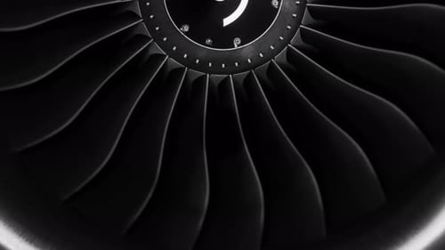Close Up Turbine Fan Black and White
