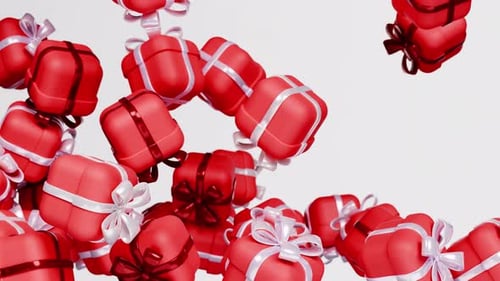 3D Animated Falling Gift Boxes Background