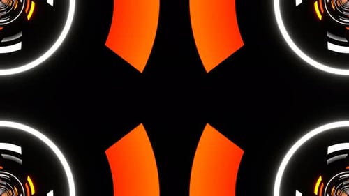 Orange And White Abstract Spiral Light In Kaleidoscope Background Vj Loop In 4K
