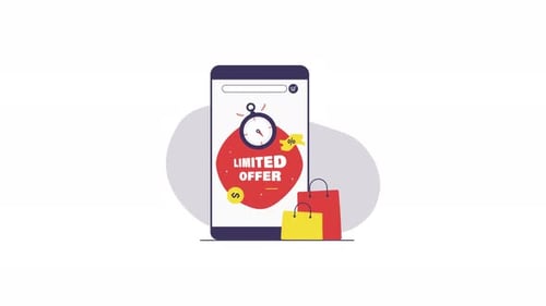 Animated Flat Design Mobile Sales Offer