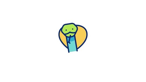 Animated Snake Heart Icon with Flickering Tongue