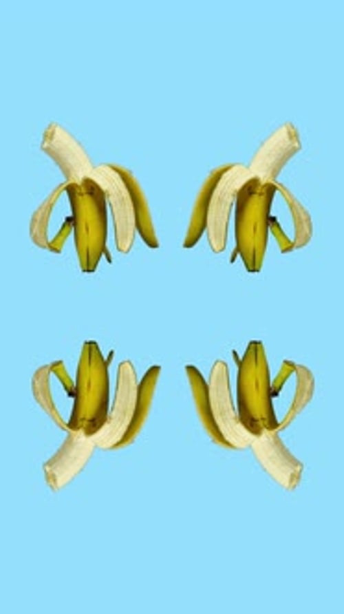 Pattern of Animated Bananas in Vertical