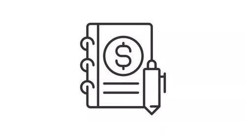 Animated journal entries line icon