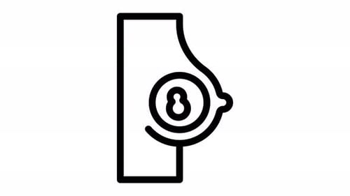 breast cancer line icon animation