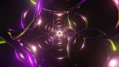 Pulsating Surreal Futuristic Multicolor Psychedelic Hypnotic Ring Shape VJ Seamless Loop