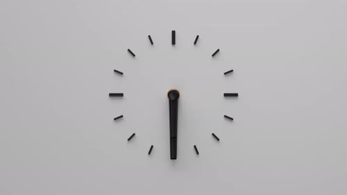 Moderne analoge weiße 3D-Wanduhr Time Running Loop
