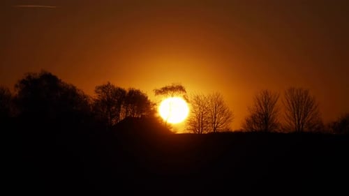 Beautiful sunset over forest in the southern hemisphere