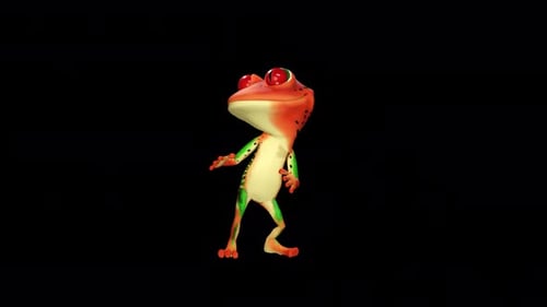 Humanoider Tanz des Toon Frogs