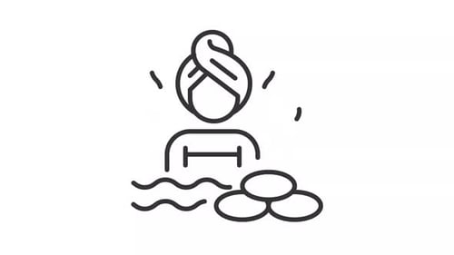 2D animated simple black thin linear acupuncture icon