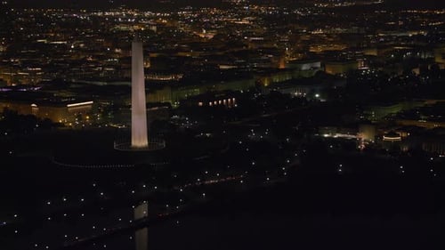 Washington Dc Night Aerial Capitol View