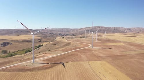 Aerial View Of Wind Turbine