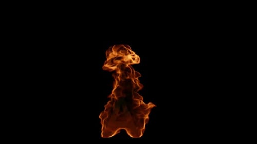 Fiery Letter A Reveal Animation with Fluid Flames