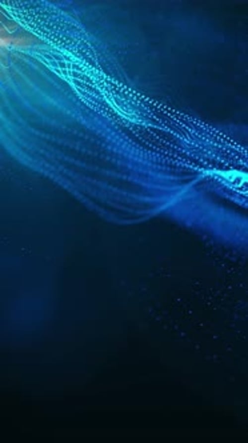 Abstract Blue Dotted Wave Flow Animation