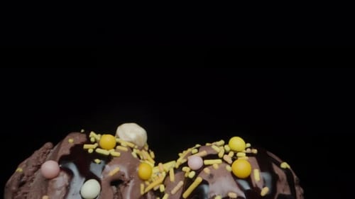 Chocolate Ice Cream Sundae Dessert Close Up