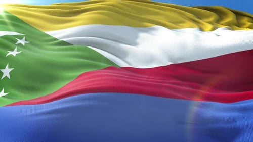 Realistische Flagge der Komoren vergrößern 4K