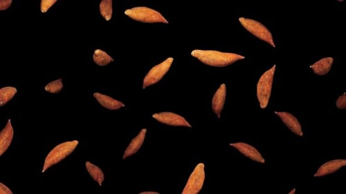 Falling Sweet Potatoes Seamless Loop with Alpha Channel