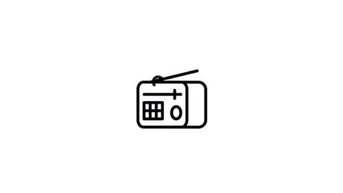Animated Radio Icon Broadcasting Sound Waves