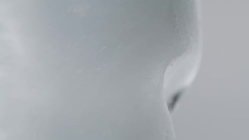 Abstract Macro Footage of Solid Ice Block