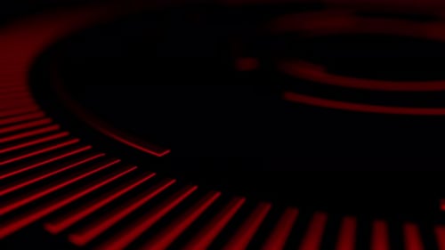 Laço de rotação de engrenagem 3D abstrato vermelho escuro