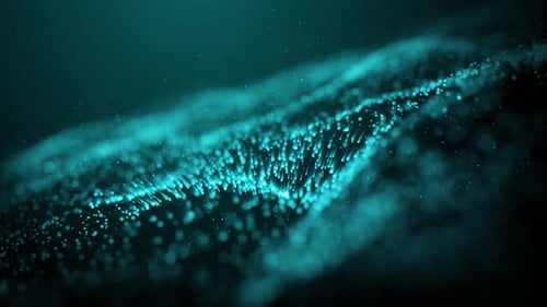 Abstract Glowing Particle Wave Digital Background Loop