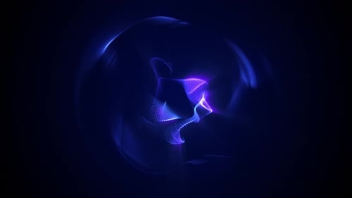 Abstract Blue Particle Sphere Energy Loop Animation