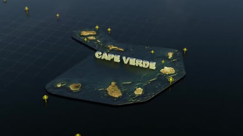 Kap Verde 3D-Karte mit Animation
