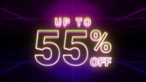 Vibrant Neon Percentage Discount Reveal