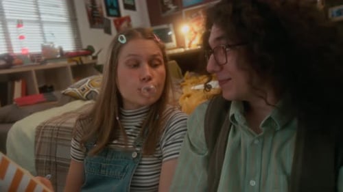 Carefree Teenagers Having Fun after School at Home in 90s