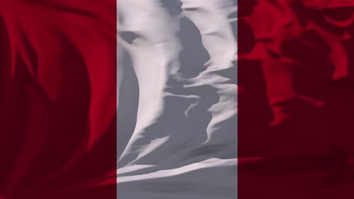 Waving Peruvian Flag Vertical Loop Animation