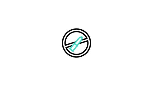 Animated No Knife Prohibited Icon Loop
