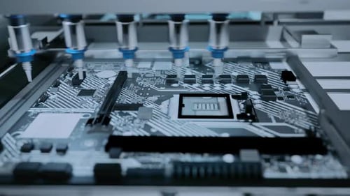 Automated Circuit Board Machine Produces Printed Digital Electronic Board