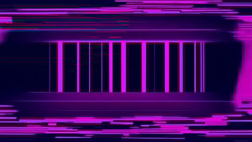 Futuristic Digital Glitch Reveal with Neon Lines