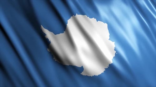 Realistic Antarctica Flag Waving Seamless Loop Animation