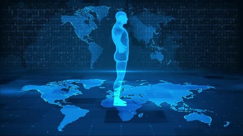 Digitales Hologramm der wissenschaftlichen 3D-Forschung zum menschlichen genetischen Code