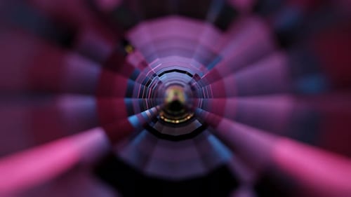 Abstract Purple Neon Tunnel Video Loop