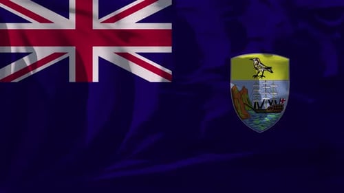 Saint Helena National Flag Waving Seamless Animation