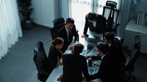 Top view people placed tablet at table while planning strategy. Directorate.