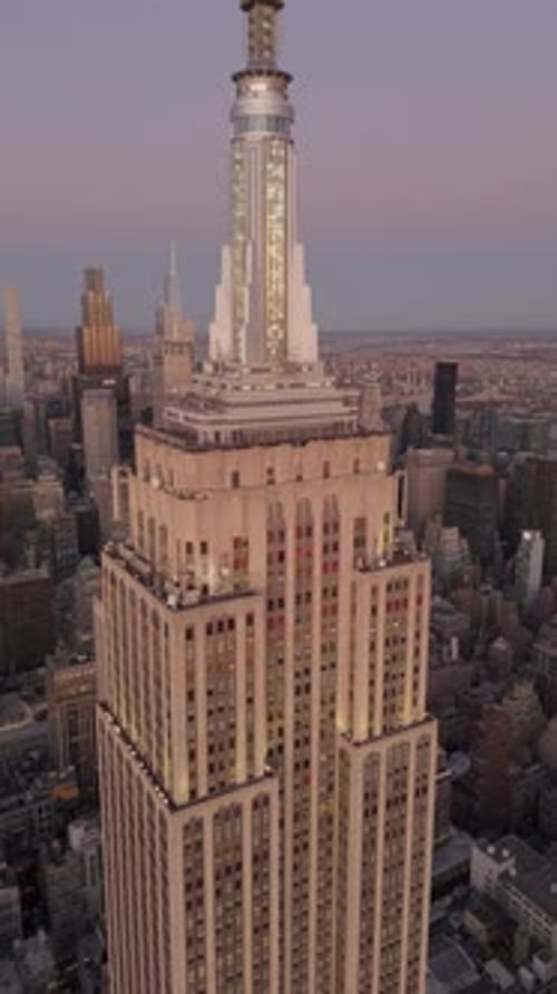 Empire State Building Stands in Midtown Manhattan Against the New York City Skyline Showcasing