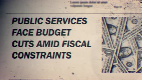 Grungy Newspaper Headline Reveal with Dollar Bills