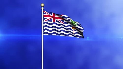 British Indian Ocean Territory Flag Waving Animation