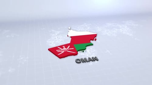 Oman Map With Flag