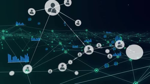 Futuristic Digital Network Connecting Users and Data