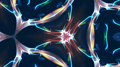 Futuristic Abstract Glowing Particle Kaleidoscope Background