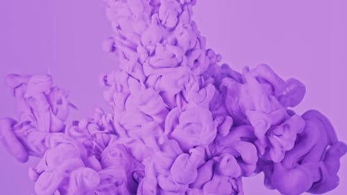 Purple Ink Cloud Expanding on Lilac Background